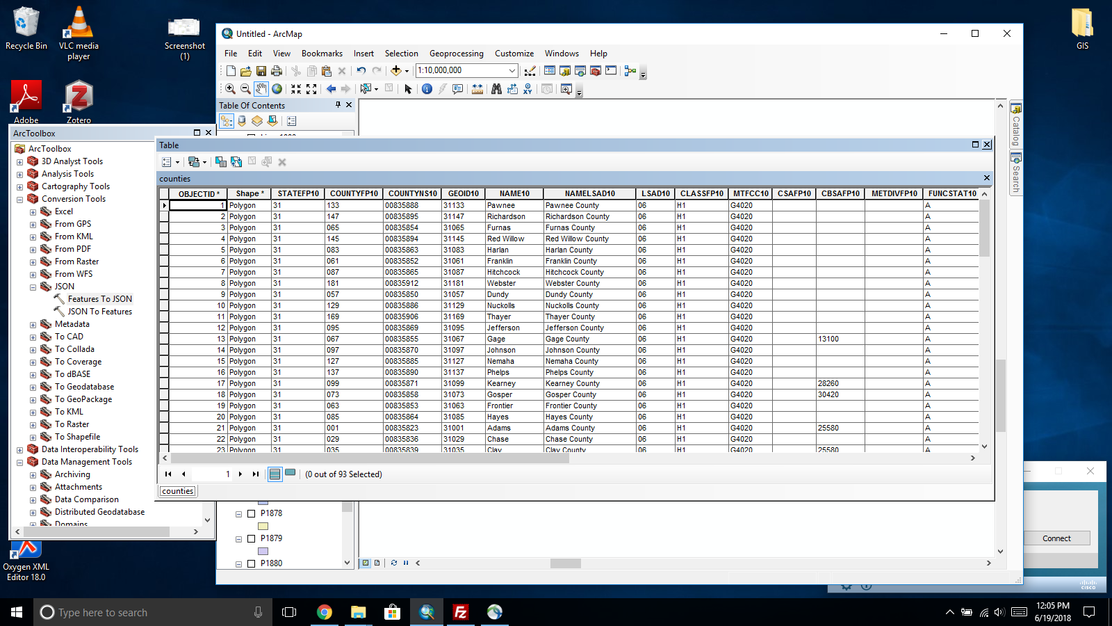 arcmap attributes of layer like state, county, name, etc