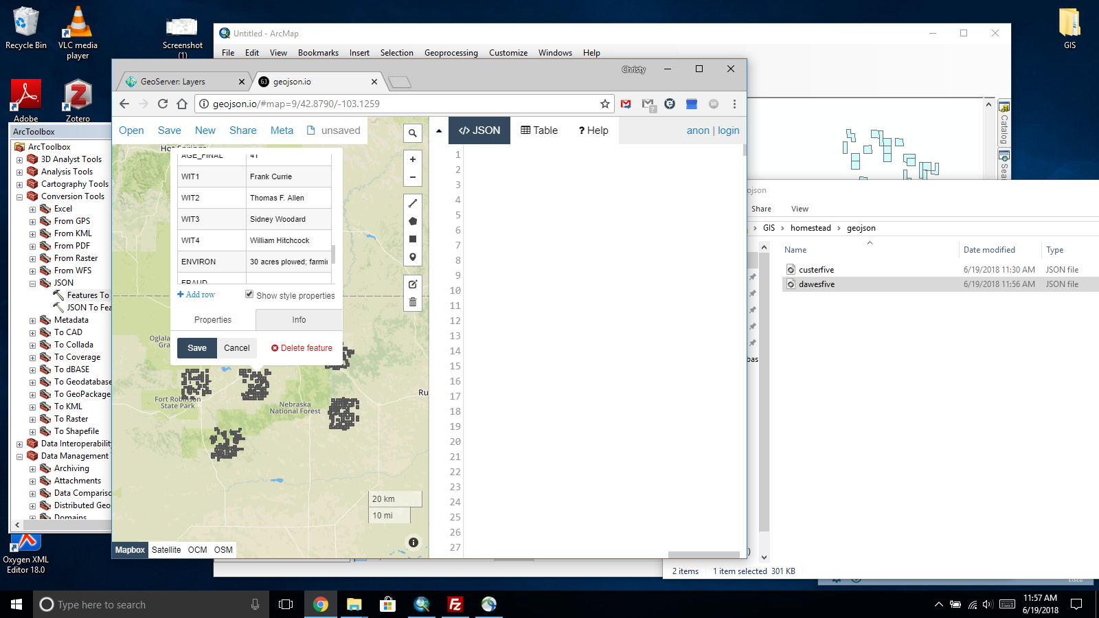 viewing exported geojson in geojson.io website